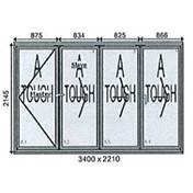 Aluminium Bi-Folding Doors - 3400mm x 2210mm (4 doors) - Anthracite Grey Inside and Outside