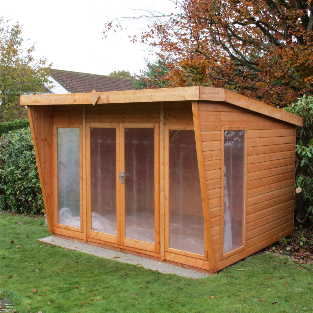 Installed 10 X 8 3 06m X 2 39m Premier Wooden Summerhouse Double Doors 12mm T G Walls Floor