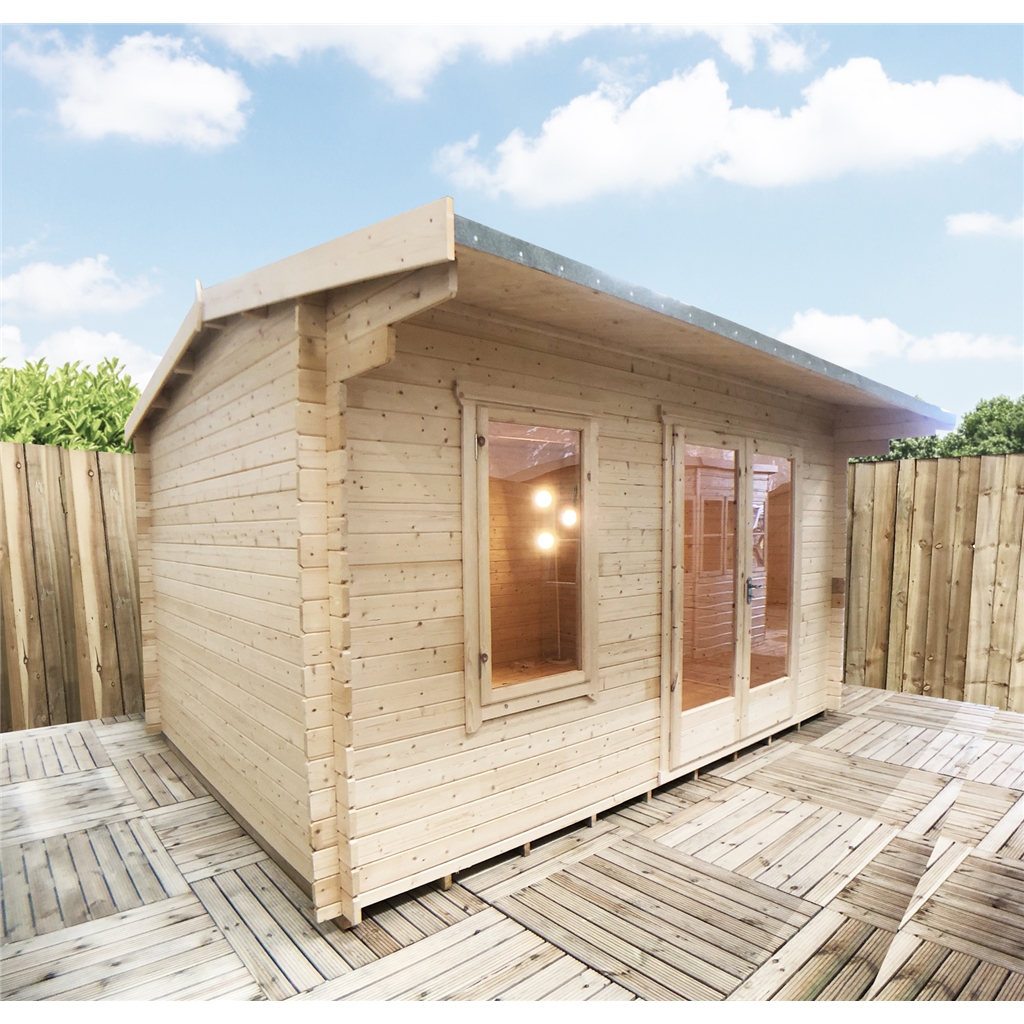 Installed 4 2m X 3 6m Premier Reverse Apex Home Office Log Cabin