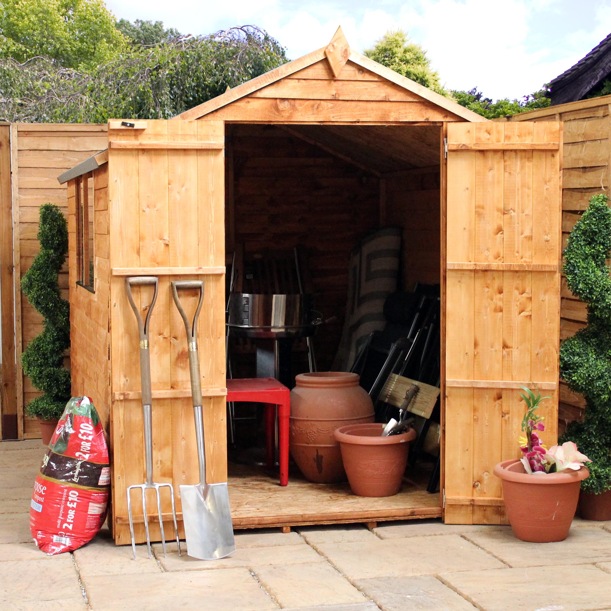 8 x 8 Overlap Apex Wooden Garden Shed