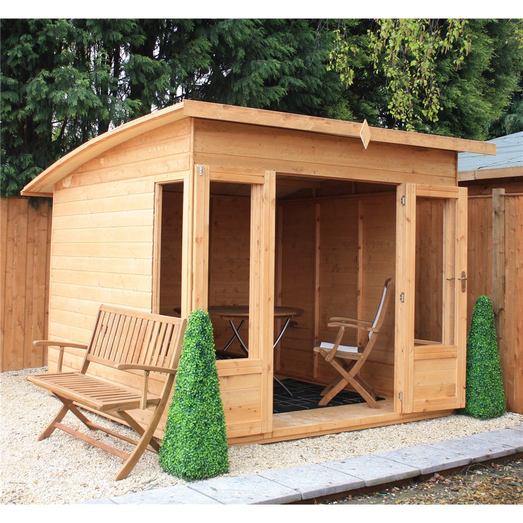 INSTALLED 10 x 8 Premier Pent Wooden Summerhouse 