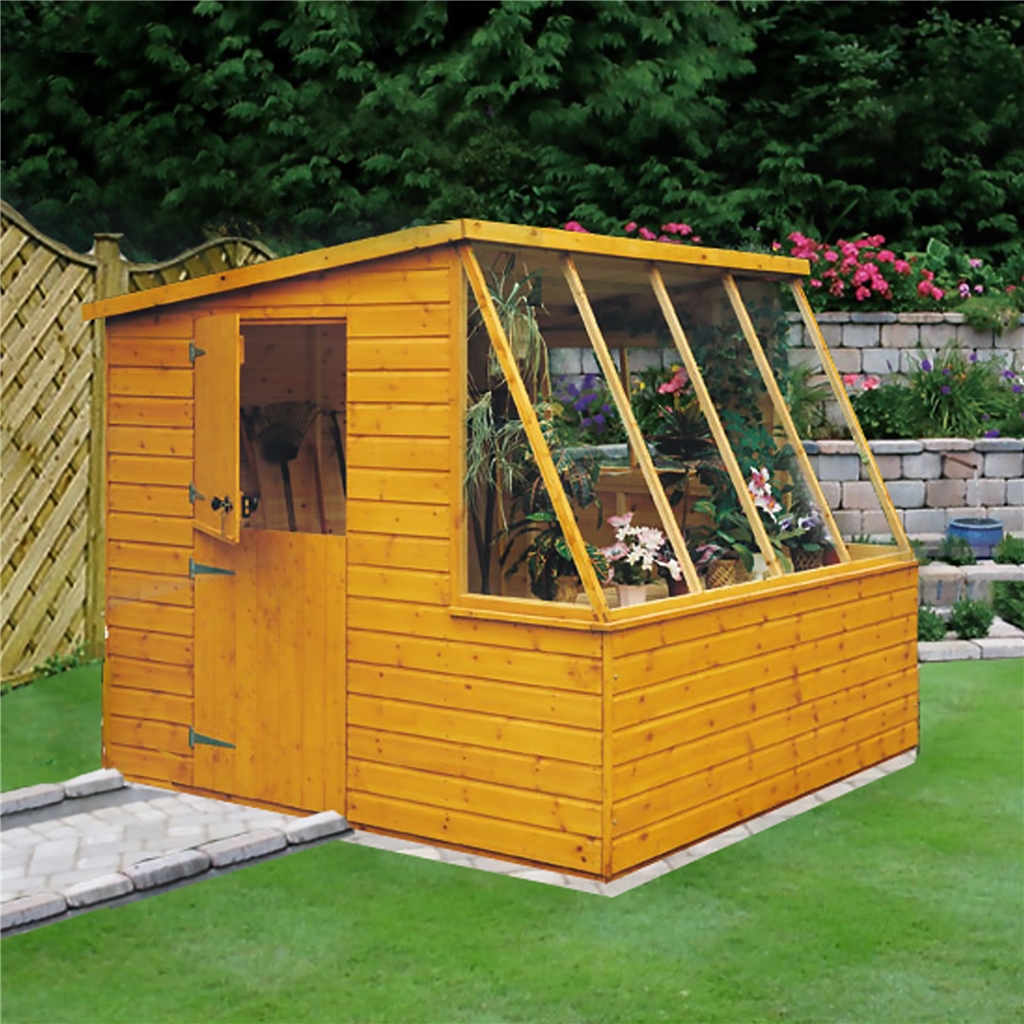 8 x 8 (2.39m x 2.39m) - Tongue And Groove - Potting Shed - Opening Side ...