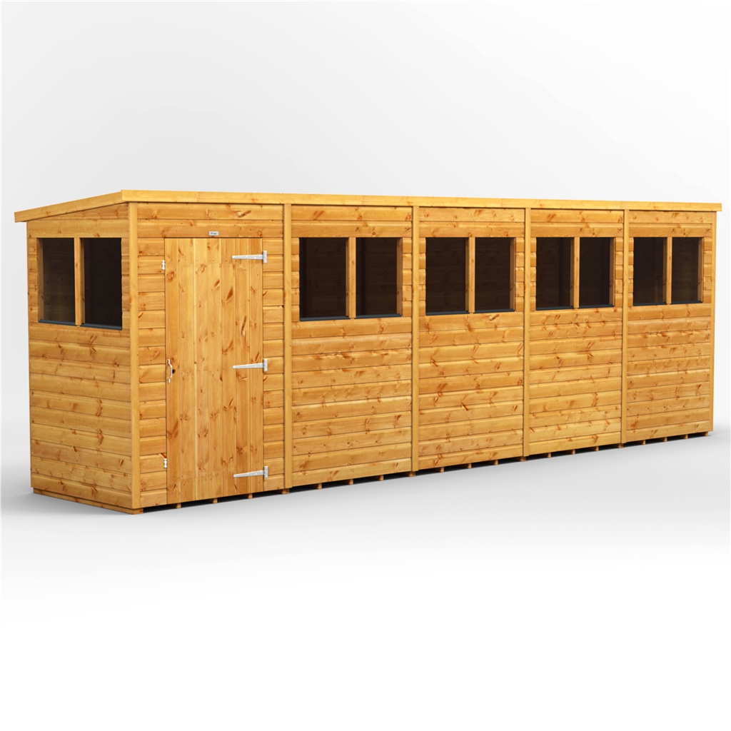 20 x 4 premium tongue and groove pent shed - single door