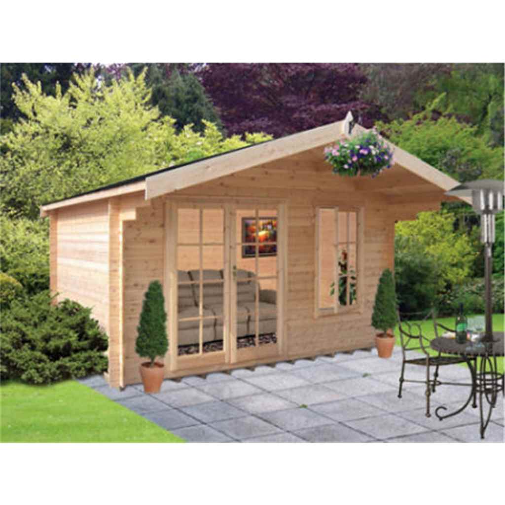 4.74m x 2.99m Log Cabin Glazed Doors
