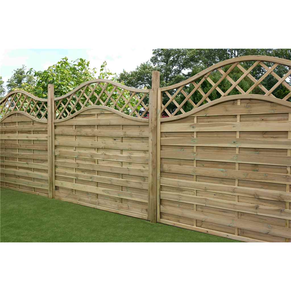 5ft pressure treated wavey horizontal weave fencing panels