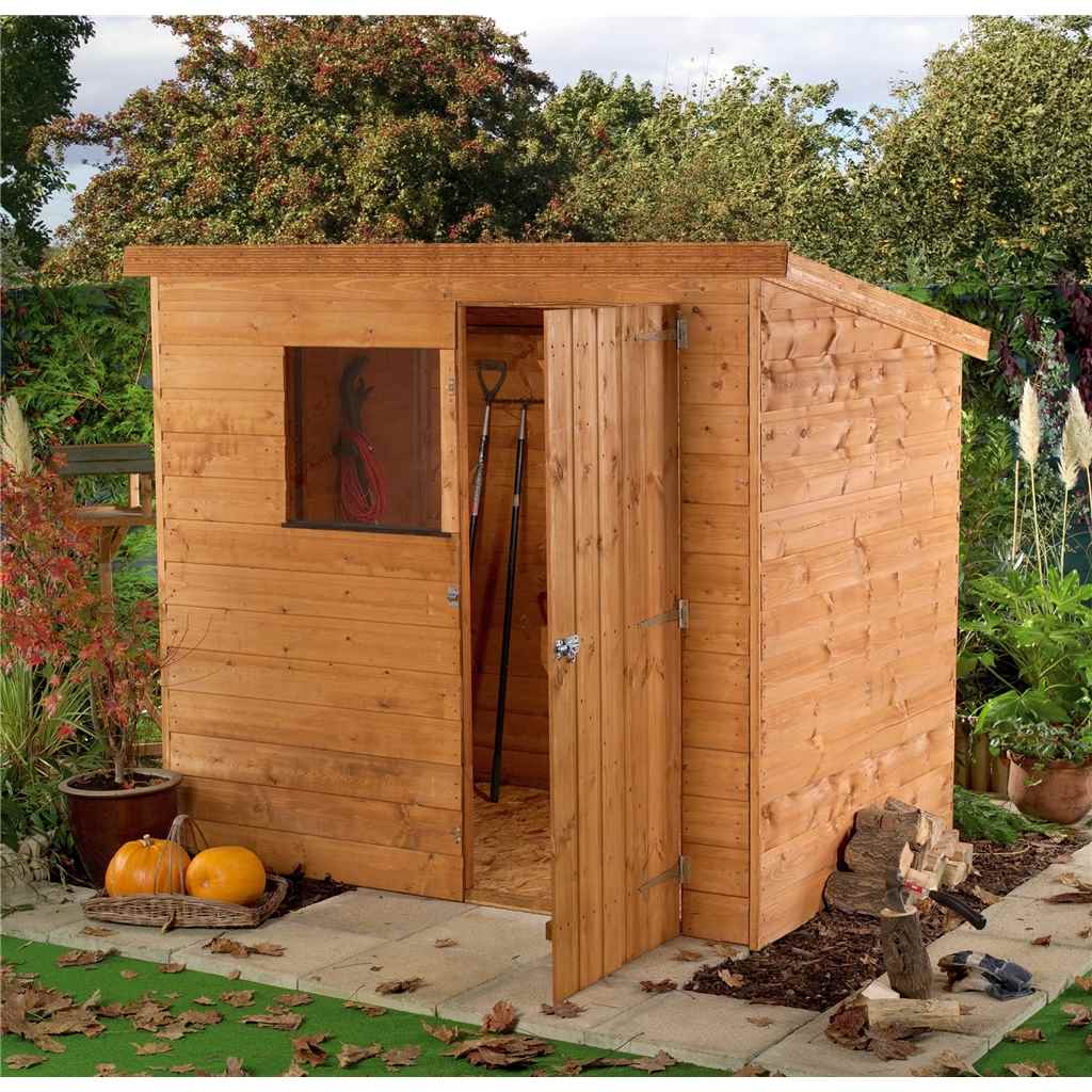 6 x 4 Tongue and Groove Garden Pent Shed With 1 Window And Single Door