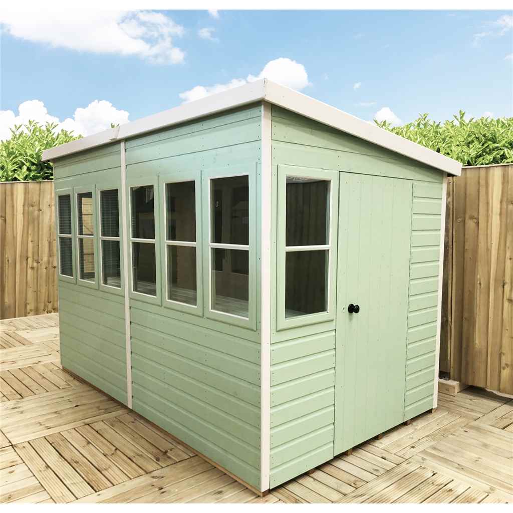 10 x 6 (3.04m x 1.79m) - Premier Pent Wooden Summerhouse