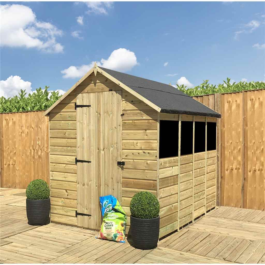 12 x 6 pressure treated apex shed low eaves