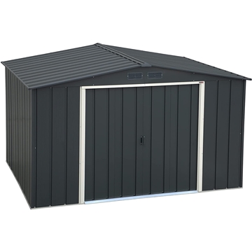 10 x 8 value apex metal shed - anthracite grey 3.22m x 2.42m