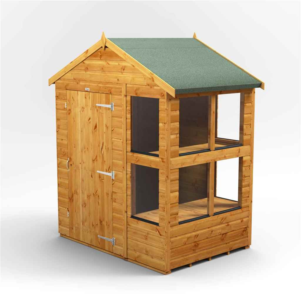 6 x 4 premium tongue and groove apex potting shed - single