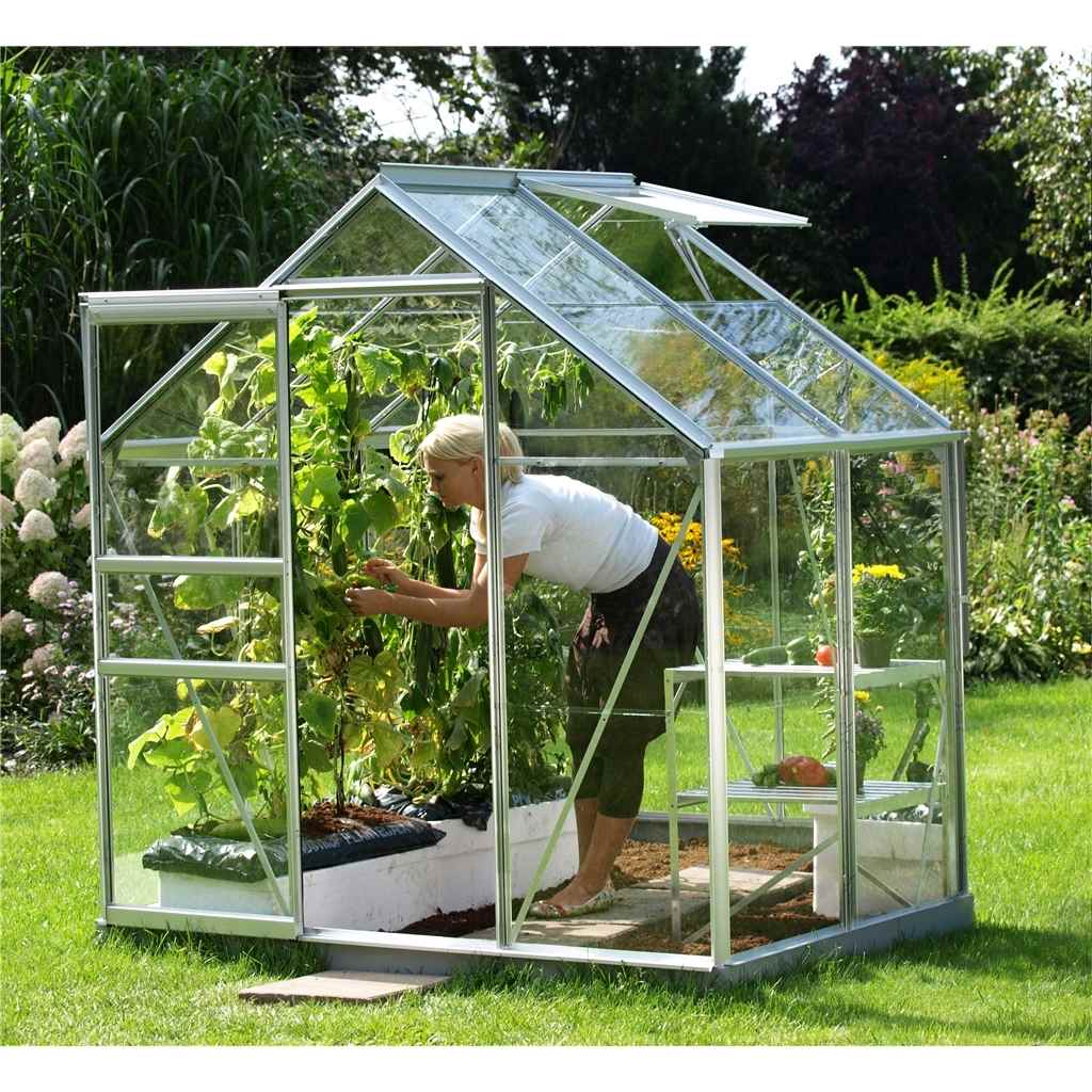 6ft x 4ft Value Anodised Aluminium Frame  Greenhouse 