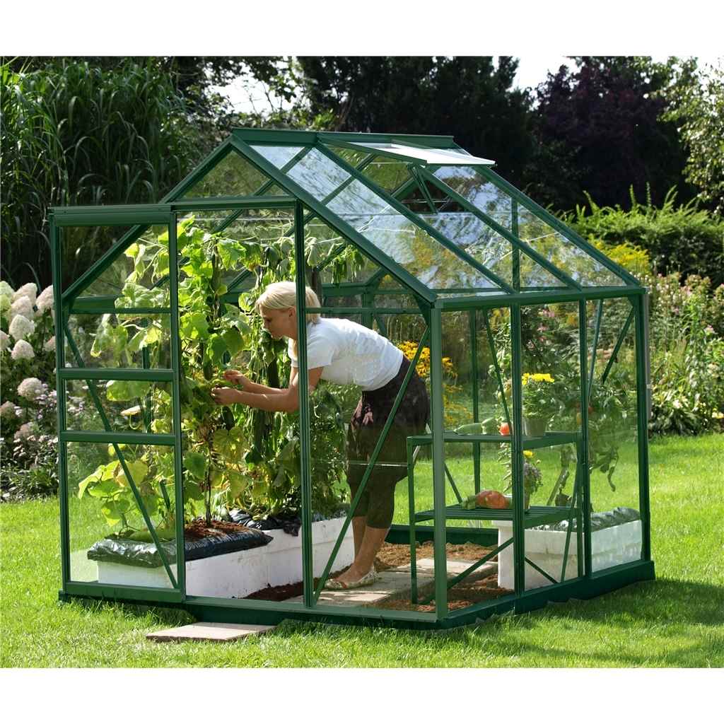 6ft x 4ft Value Green Metal Frame Greenhouse