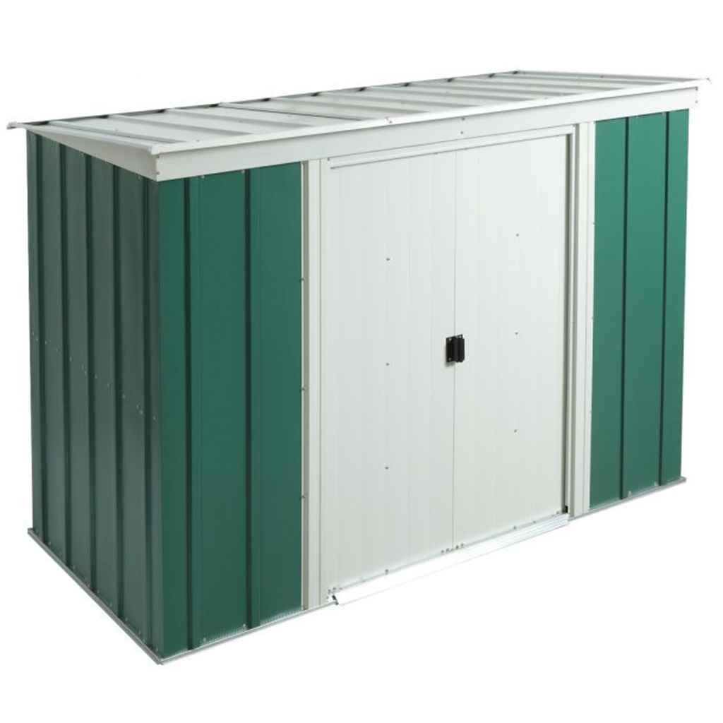 8 x 4 Deluxe Green Metal Pent Shed