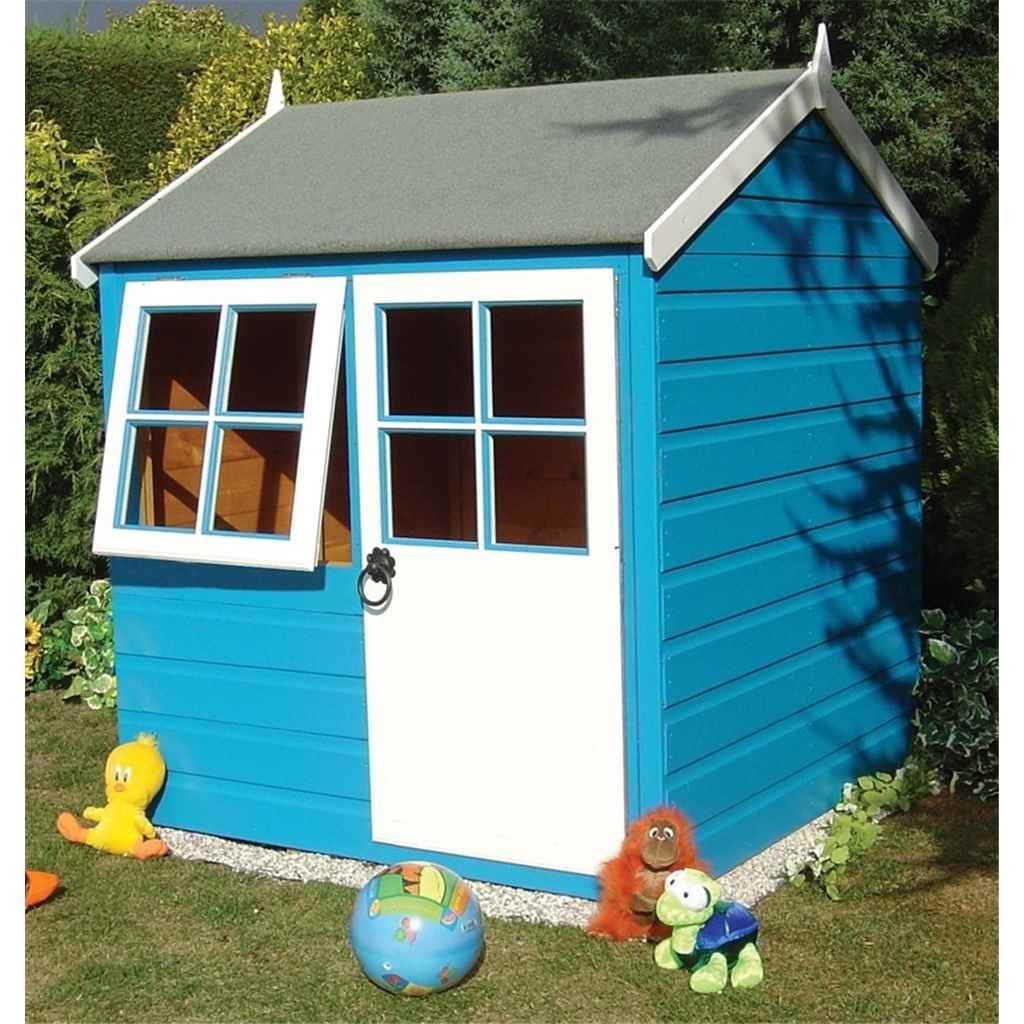 4 x 4 (1.19m x 1.19m) Wooden Playhouse 1 Opening Window Single Door