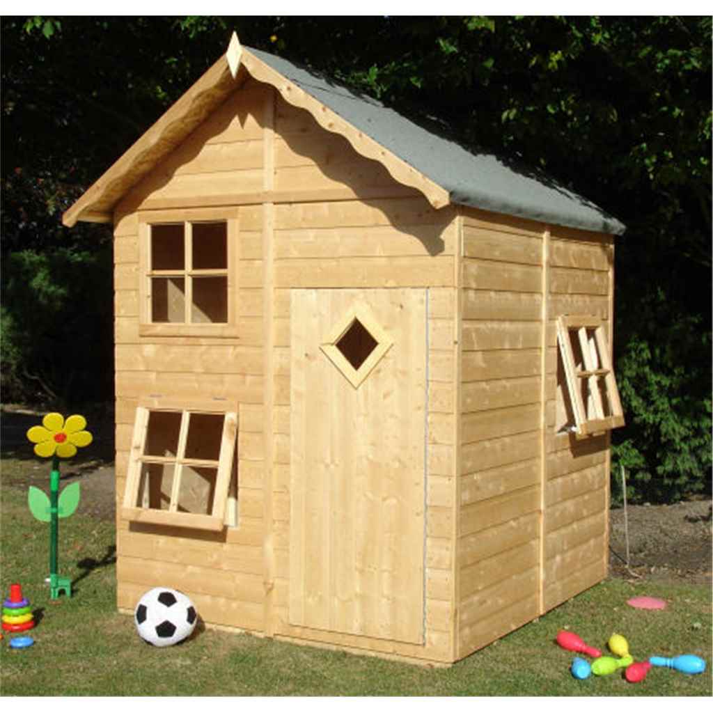 5' 2" x 5' 5" (1.60m x 1.68m) Wooden Playhouse