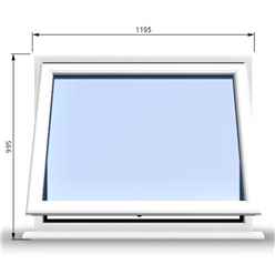 1195mm (W) x 995mm (H) PVCu StormProof Casement Window - 1 Opening Window- 70mm Cill - Chrome Handles - Toughened Safety Glass - White Internal & External