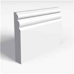 Pack of 5 (Total 5 Units) - Moisture Resistant MDF Primed Larches Skirting Board & Rebate - 18mm (T) x 219mm (H) x 3050mm (L)