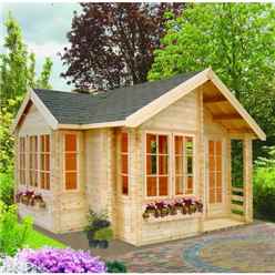 5.05m x 5.05m Apex Log Cabin - 44mm Tongue And Groove