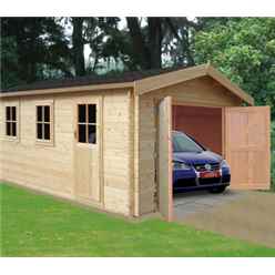 3.8m x 5.39m Log Cabin - 44mm Tongue And Groove Logs