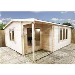 3.6m x 4.5m Premier Home Office Apex Log Cabin (Single Glazing) - Free Floor & Felt (34mm)