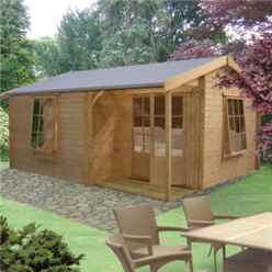 3.59m x 5.34m Apex Log Cabin - 28mm Tongue And Groove Logs