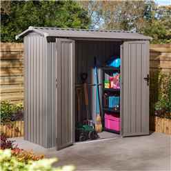 8ft x 4ft - Deluxe Ashford Metal Apex Shed With Double Doors and Assembly