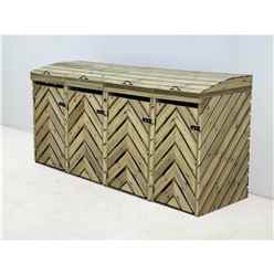 HideawayHaus Deluxe Quadruple Wheelie Bin Storage Unit