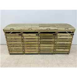 Outstyle Deluxe Quadruple Wheelie Bin Storage Unit