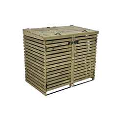 HushBin Slatted Double Wheelie Bin Store
