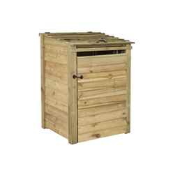 Storevue Natural Finish Wooden Single Wheelie Bin Store