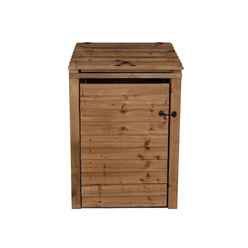 Storevue Brown Finish Wooden Single Wheelie Bin Store