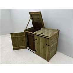 NordBin  Premium Tongue and Groove Wooden Double Wheelie Bin Store (2 x 240L)