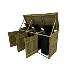 NordBin Premium Tongue and Groove Wooden Triple Wheelie Bin Store (3 x 240L)