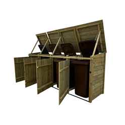 NordBin Premium Tongue and Groove Wooden Quadruple Bin Store (4 x 240L)