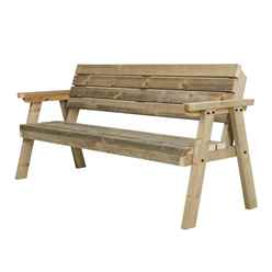 Evergrove Garden Fence Bench with Backrest - 180cm - Natural Finish
