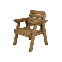 Evergrove Garden Fence Bench with Backrest - 60cm - Rustic Finish