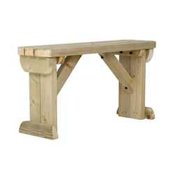 Greenstead Rounded Garden Bench Seat - 120cm - Natural Finish
