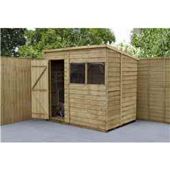 INSTALLED 7ft x 5ft Pressure Treated Overlap Wooden Pent Shed (2.1m x 1.5m) - Modular - INCLUDES INSTALLATION