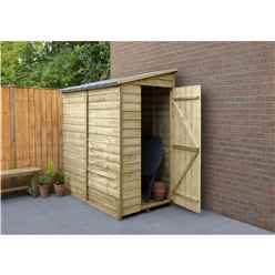 INSTALLED 6ft x 3ft Pressure Treated Overlap Wooden Pent Shed (1.8m x 1.1m) - Modular - INCLUDES INSTALLATION - CORE