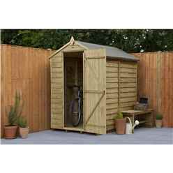 6ft x 4ft Pressure Treated Windowless Overlap Apex Wooden Garden Shed - Modular (1.8m x 1.3m) (CORE)