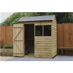 INSTALLED 6ft x 4ft Pressure Treated Apex Reverse Overlap Shed (1.8m x 1.3m) - Modular - INCLUDES INSTALLATION - CORE