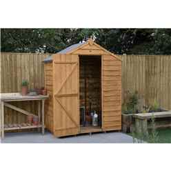 INSTALLED 3ft x 5ft Overlap Apex Garden Shed (1m x 1.6m) - Modular - INCLUDES INSTALLATION - *Doors is on the 5ft Side