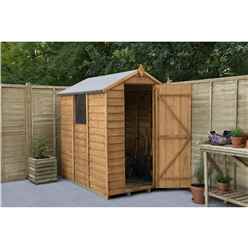 INSTALLED 6ft x 4ft Overlap Apex Shed (1.8m x 1.3m)  - Modular - INCLUDES INSTALLATION