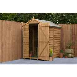 6ft x 4ft Security Overlap Apex Garden Shed (1.8m x 1.3m) - Single Door - Windowless - Modular - CORE