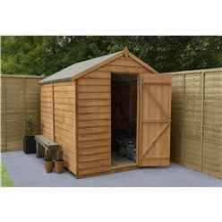 8ft x 6ft Overlap Apex Windowless Wooden Garden Shed With Single Door - Modular (2.4m x 1.9m)