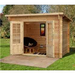 3m x 2m Log Cabin With Double Doors - 28mm Wall Thickness **Includes Free Shingles**