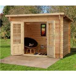 INSTALLED 3m x 2m Log Cabin With Double Doors - 28mm Wall Thickness **Includes Free Shingles** - INCLUDES INSTALLATION