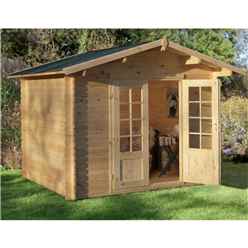 3.0m x 2.5m Log Cabin With Double Doors - 28mm Wall Thickness **Includes Free Shingles**
