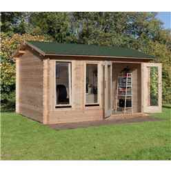 INSTALLED 4.0m x 3.0m Reverse Log Cabin With Double Doors - 34mm Wall Thickness **Includes Free Shingles** - INCLUDES INSTALLATION
