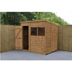 INSTALLED 8ft x 6ft Dip Treated Overlap Pent Shed (2.4m x 1.9m) - Modular - INCLUDES INSTALLATION - CORE